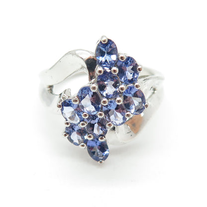 JS Joseph Schmid 925 Sterling Silver Real Oval-Cut Tanzanite Bypass Ring Size 6