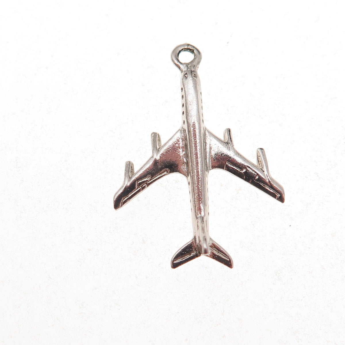 Wells 925 Sterling Silver Vintage Airplane 3D Charm Pendant