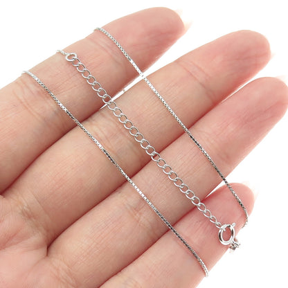 925 Sterling Silver Swarovski Green-Crystal Box Chain Necklace 16-18"