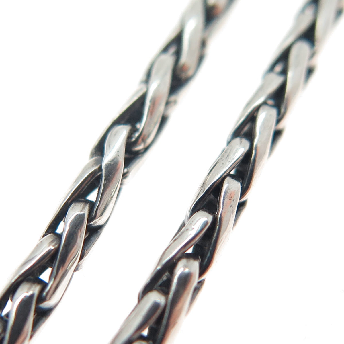EFFY 925 Sterling Silver Vintage Spiga Chain Oxidized Necklace 18"