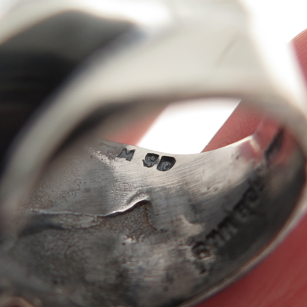 925 Sterling Silver Vintage Mexico Modernist Ribbed Oxidized Ring Size 6.25