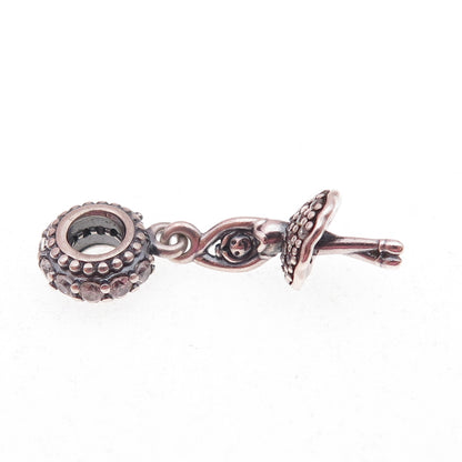Pandora 925 Sterling Silver C Z Ballerina Dangle Charm