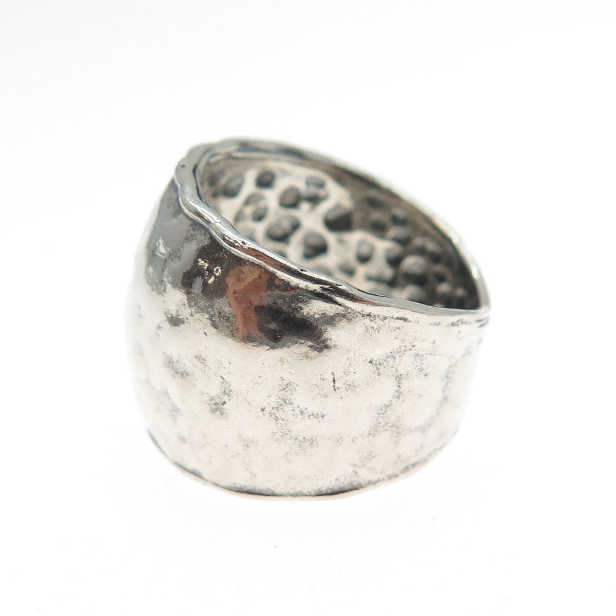 DIDAE 925 Sterling Silver Vintage Israel Hammered Oxidized Ring Size 5.25