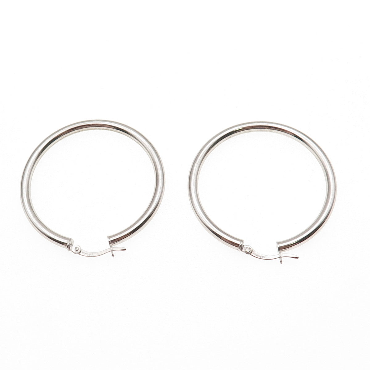 925 Sterling Silver Tube Hoop Earrings