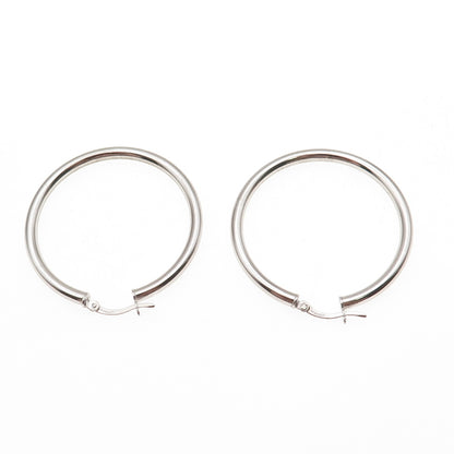 925 Sterling Silver Tube Hoop Earrings