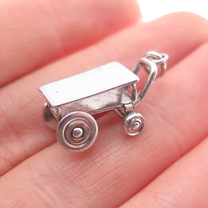 925 Sterling Silver Antique Art Deco Wagon / Trolley Mini 3D Charm Pendant