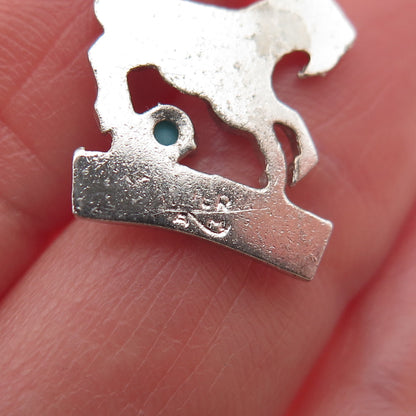 925 Sterling Silver Vintage Rhinestone Aries Zodiac Sign Mini Charm Pendant