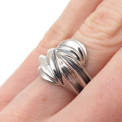 925 Sterling Silver Vintage Modernist Oxidized Ring Size 6