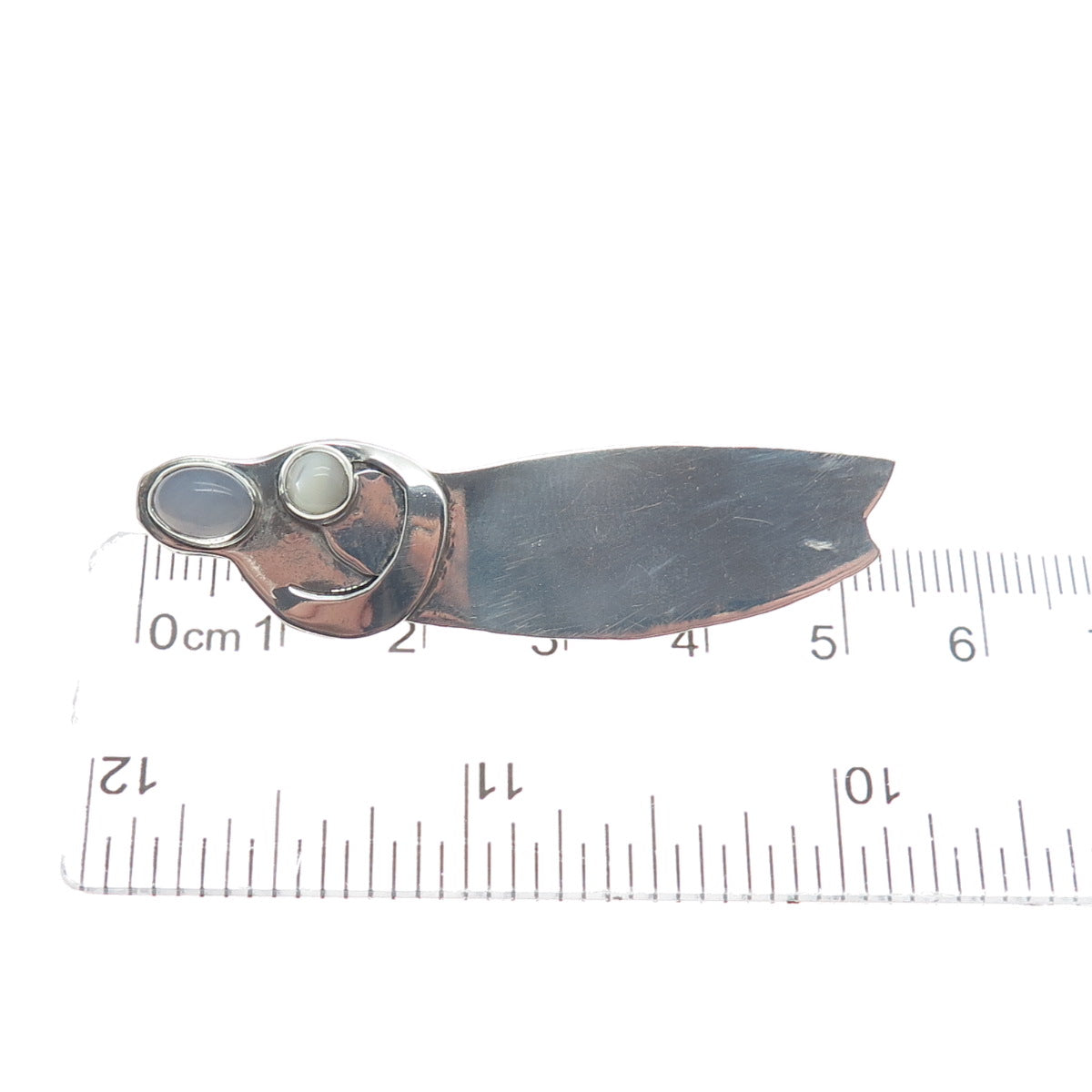 GFMW Great Falls Metal Works Sterling Vintage Moonstone Onyx Mom & Child Brooch