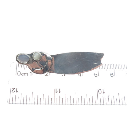 GFMW Great Falls Metal Works Sterling Vintage Moonstone Onyx Mom & Child Brooch