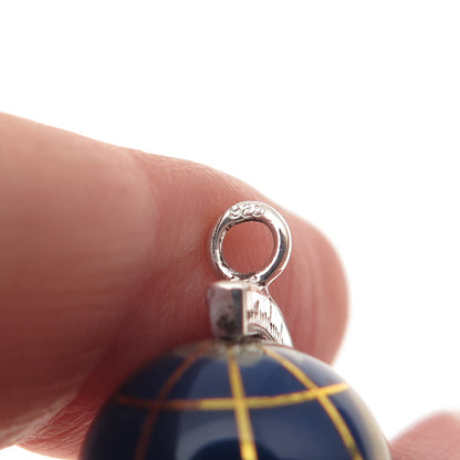 925 Sterling Silver Vintage Spinning Globe 3D Charm Pendant