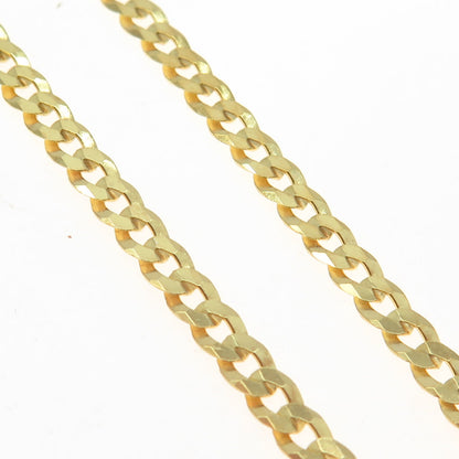 925 Sterling Silver Gold Plated Italy Flat Curb Chain Necklace 18"