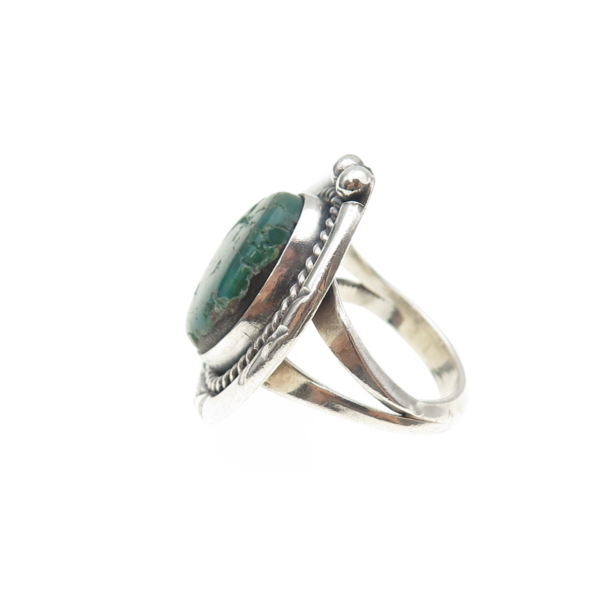 Old Pawn Sterling Silver Vintage Southwestern Royston Turquoise Ring Size 5.75