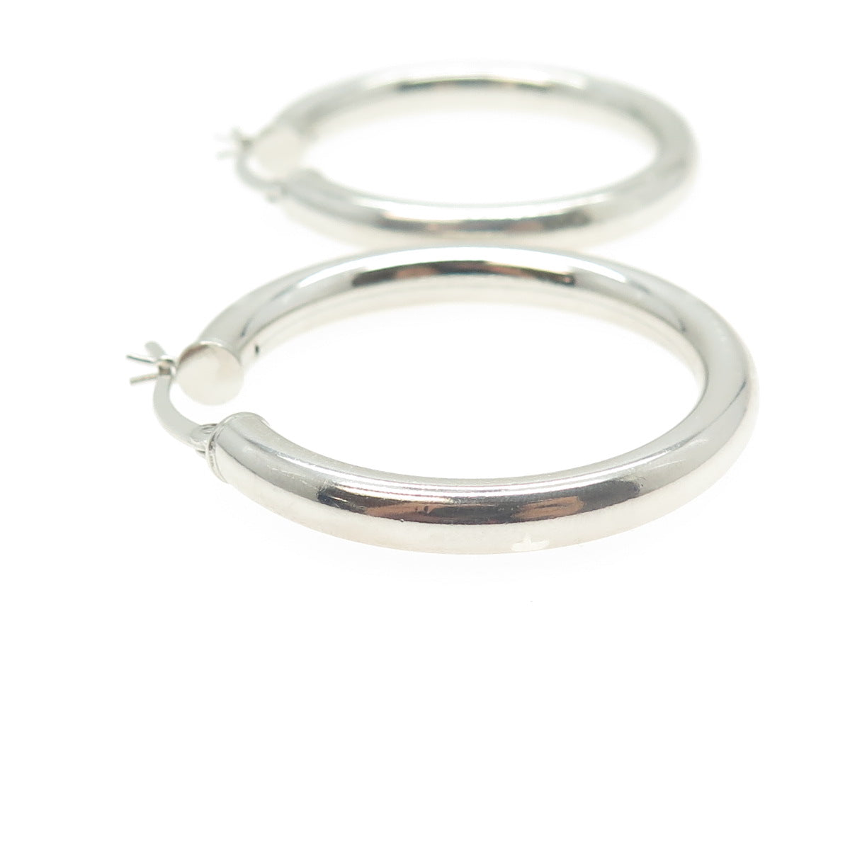 925 Sterling Silver Vintage Smooth Hoop Earrings