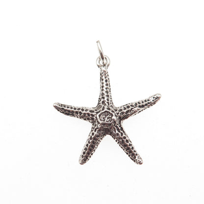 SUNWEST 925 Sterling Silver Vintage Starfish Oxidized Charm Pendant
