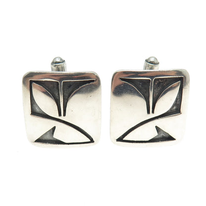 LITTLE BERT KING CO. 925 Sterling Silver Vintage Southwestern Handmade Cufflinks