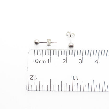 925 Sterling Silver Ball Bead Stud Earrings