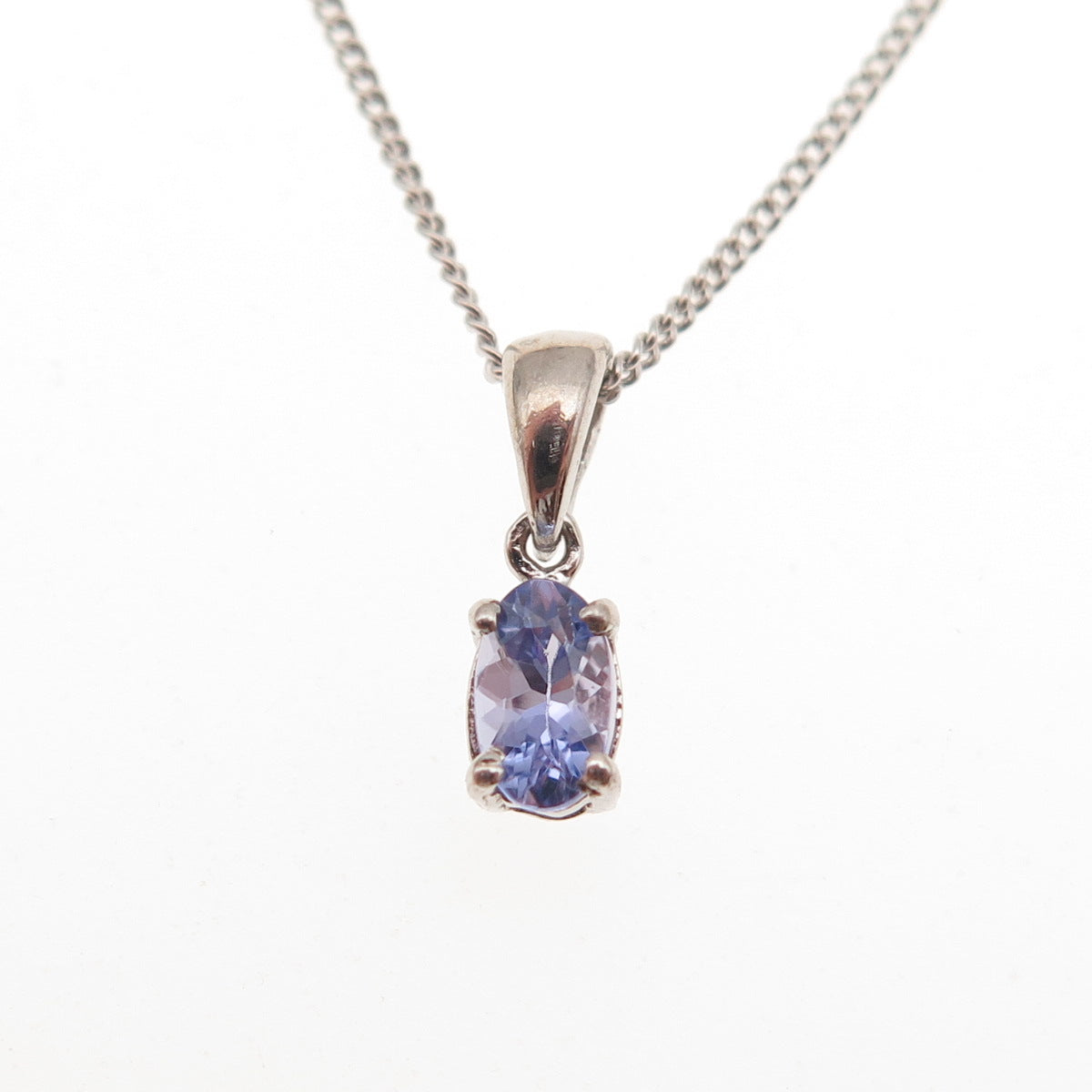 Chuck Clemency 925 Sterling Silver Real Tanzanite Cuban Chain Necklace 20"