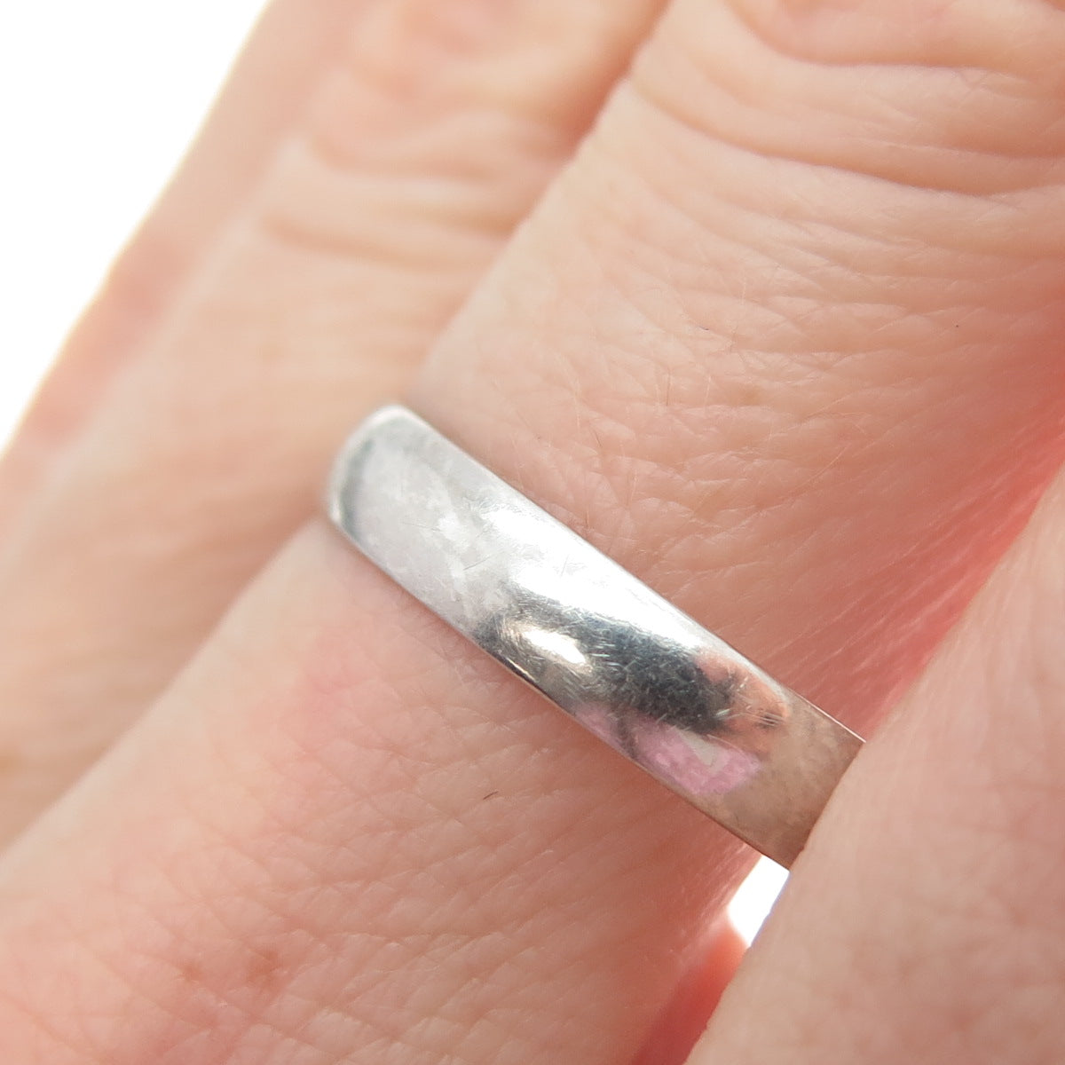 925 Sterling Silver Vintage Classic Wedding Band Ring Size 11.25