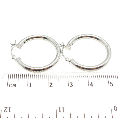 925 Sterling Silver Tube Hoop Earrings