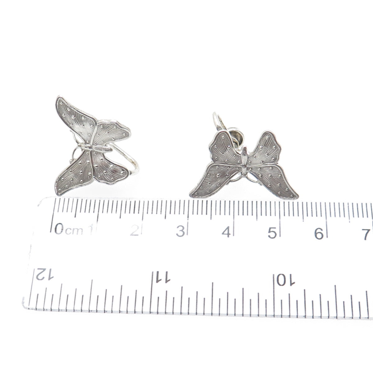 BEAU 925 Sterling Silver Vintage Butterfly Screw Back Earrings