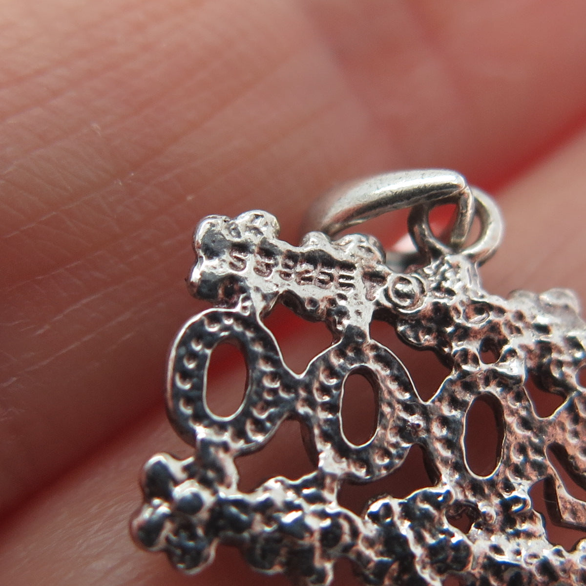 925 Sterling Silver Vintage C Z 2000 Millennium Flower Minimalist Charm Pendant