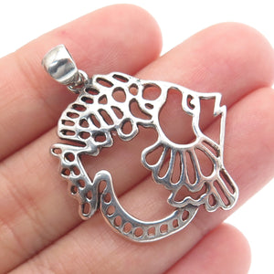 925 Sterling Silver Vintage Fish Charm Pendant