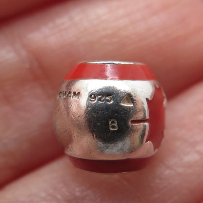 CHAMILIA 925 Sterling Silver Enamel Canadian Flag Bead Charm