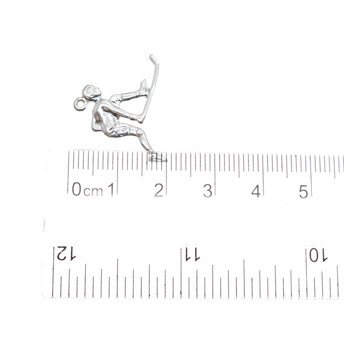RQC REMBRANDT 925 Sterling Silver Vintage Hockey Player Charm Pendant