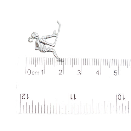 RQC REMBRANDT 925 Sterling Silver Vintage Hockey Player Charm Pendant