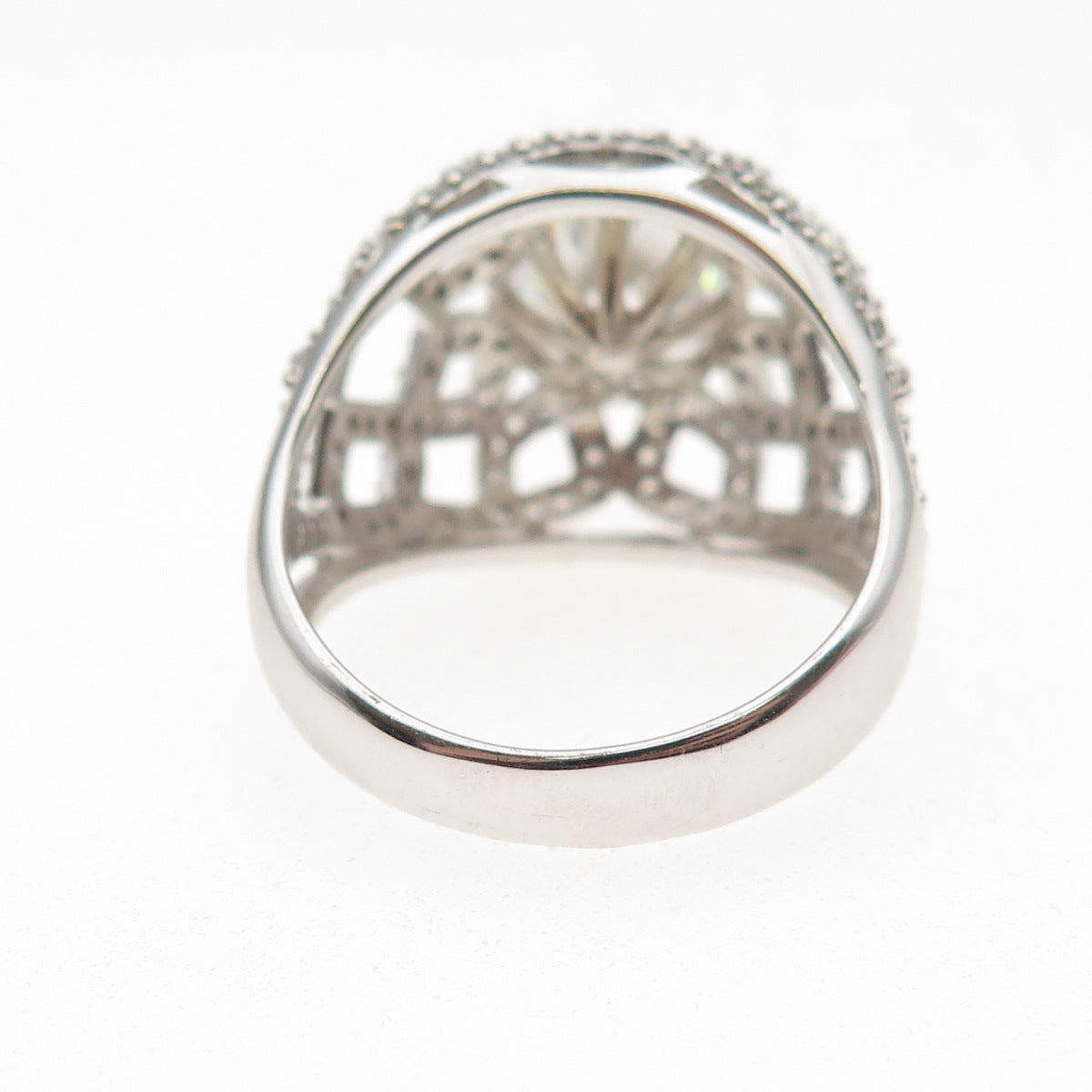 925 Sterling Silver Round-Cut C Z Sparkle Dome Ring Size 10
