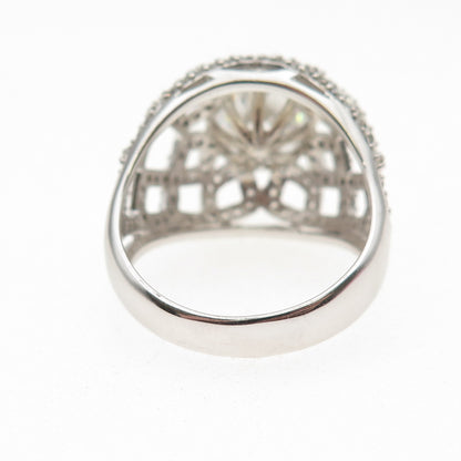 925 Sterling Silver Round-Cut C Z Sparkle Dome Ring Size 10