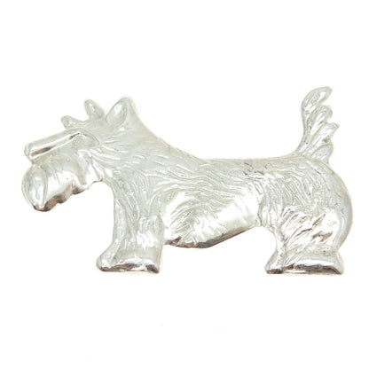925 Sterling Silver Vintage Terrier Dog Pin Brooch