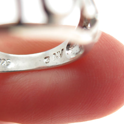 NEVADA 925 Sterling Silver Vintage Modernist Spiral Ring Size 5.5