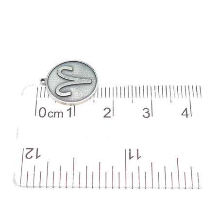 TOKEMOTI 925 Sterling Silver Aries Zodiac Sign Oxidized Minimalist Charm Pendant
