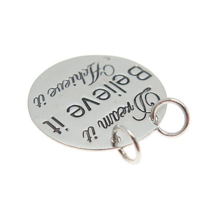 HAN 925 Sterling Silver "Dream It Believe It Achieve It" Pendant