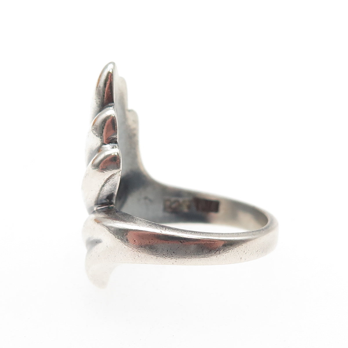 Chapal Zenray 925 Sterling Silver Vintage Modernist Wing Oxidized Ring Size 8.25