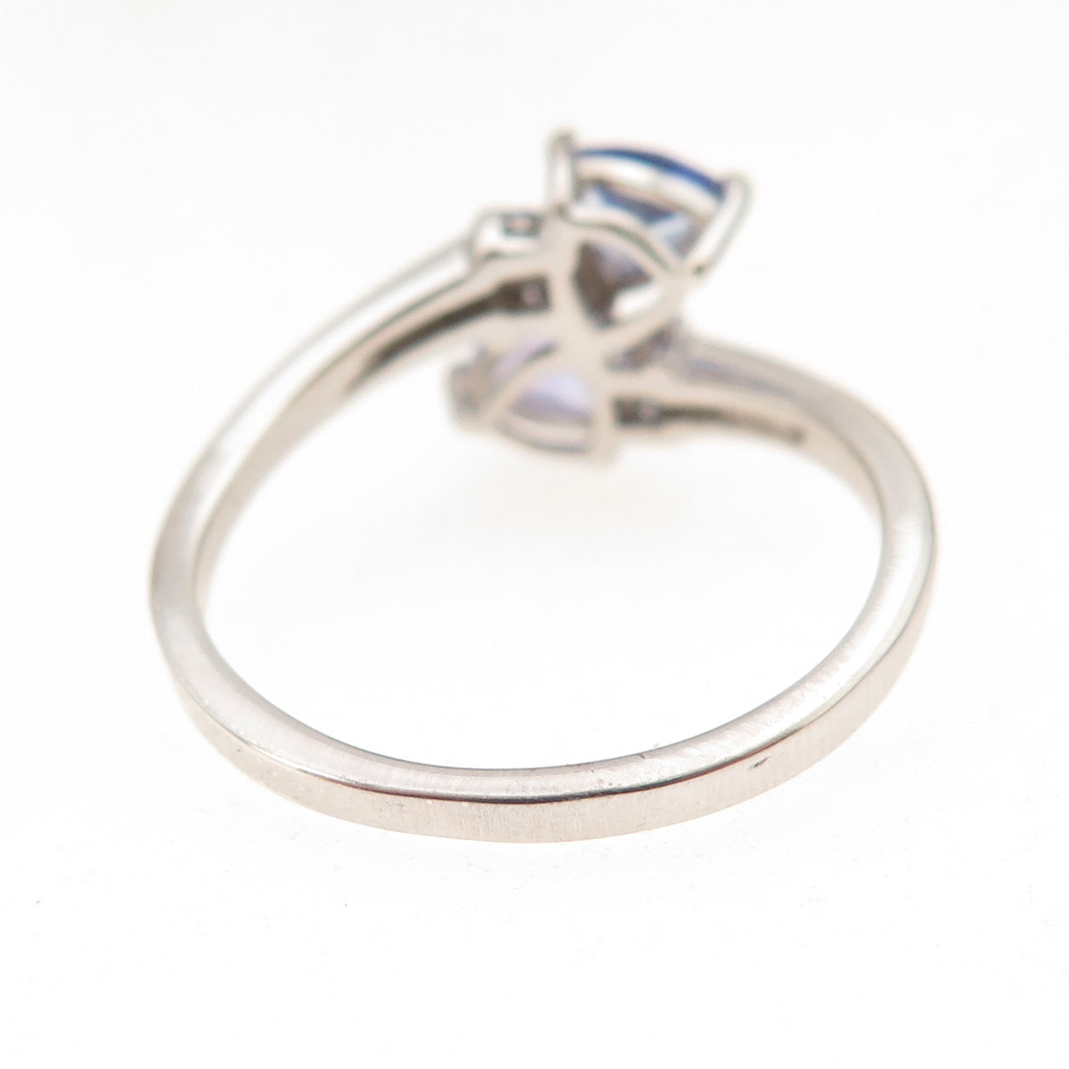 Chuck Clemency 925 Sterling Silver Real Tanzanite Bypass Ring Size 8