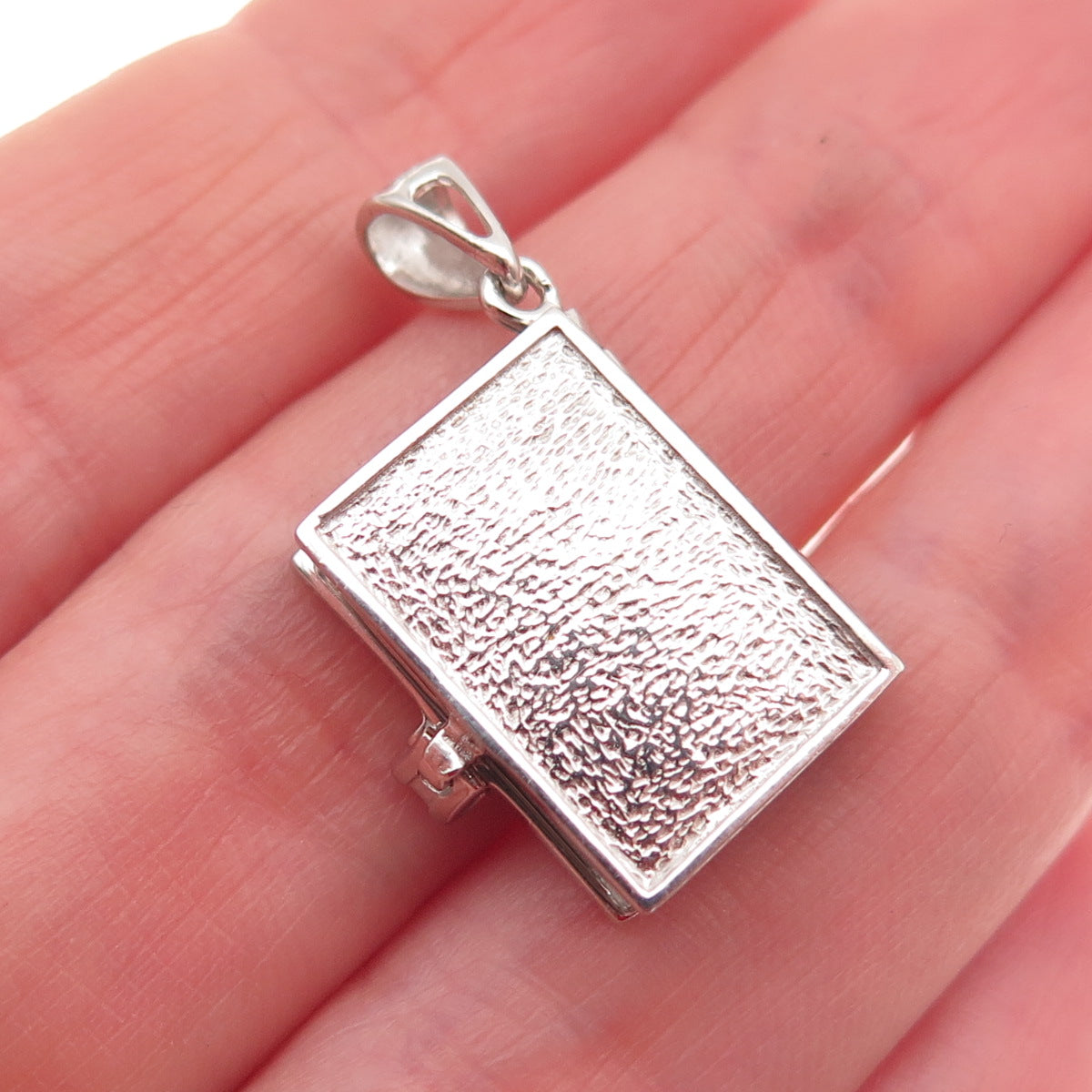 925 Sterling Silver 2-Tone Holy Bible Locket Mini Charm Pendant