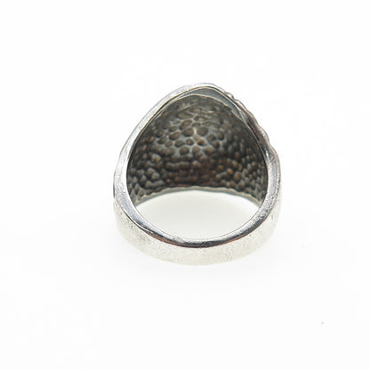 925 Sterling Silver Vintage Modernist Dome Oxidized Ring Size 6