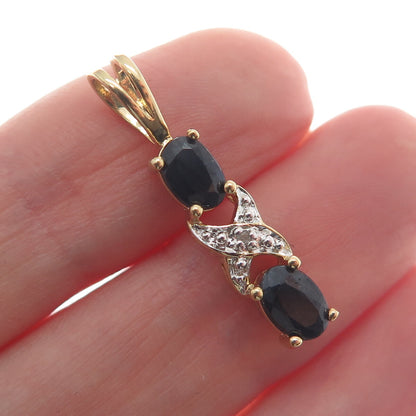 ROSS SIMONS 925 Sterling Silver Gold Plated Real Gold Plated & Sapphire Pendant