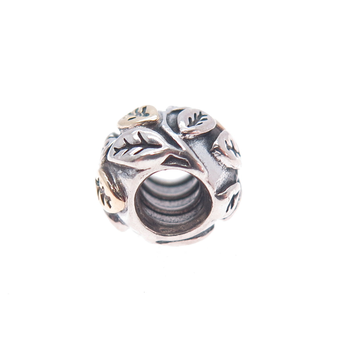 PANDORA 925 Sterling Silver & Gold Tree of Life Slide Bead Charm