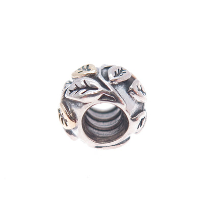 PANDORA 925 Sterling Silver & Gold Tree of Life Slide Bead Charm