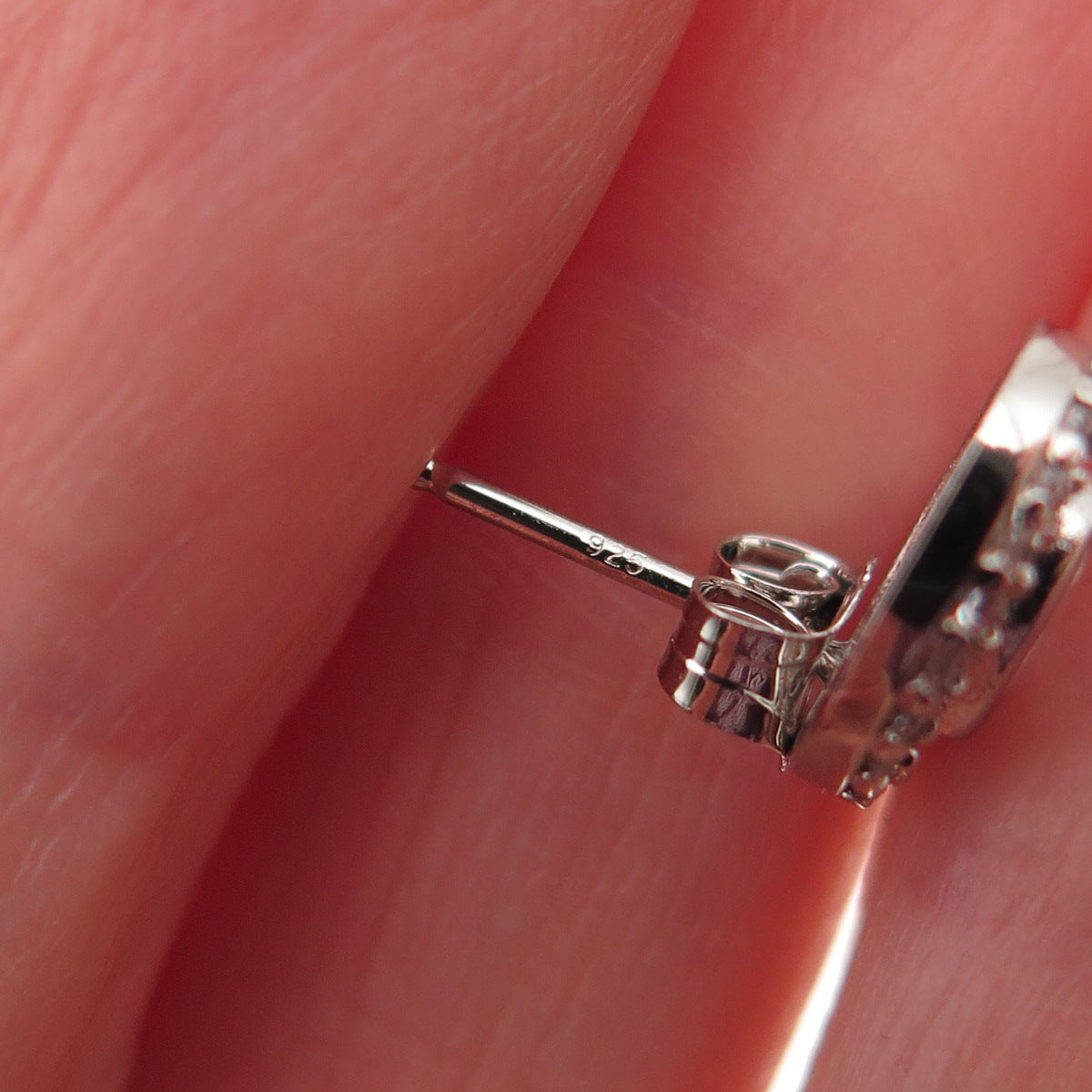 925 Sterling Silver Oval & Round-Cut C Z Stud Earrings