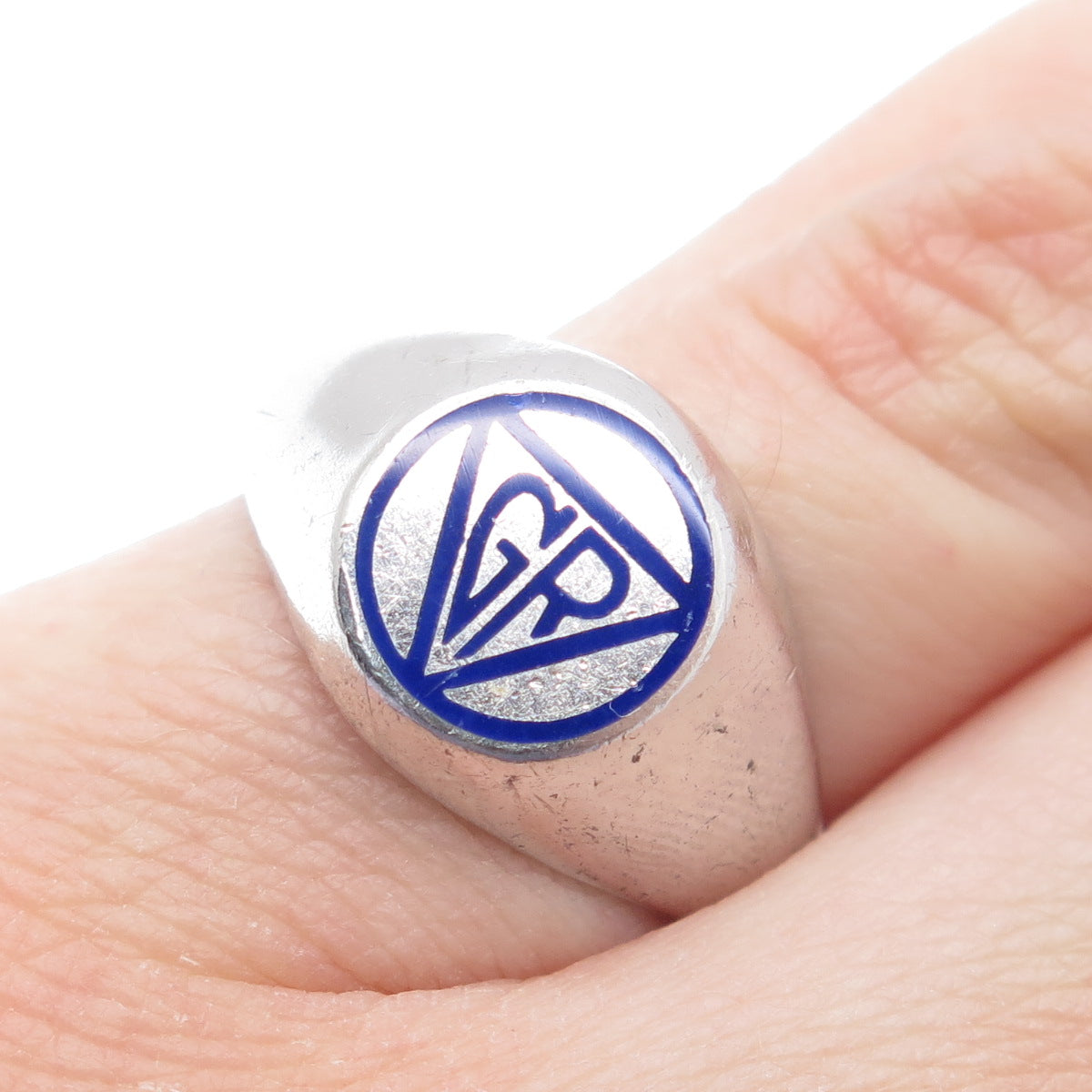 OFFICIAL 925 Sterling Silver Vintage Enamel GR YWCA Girl Reserves Ring Size 6