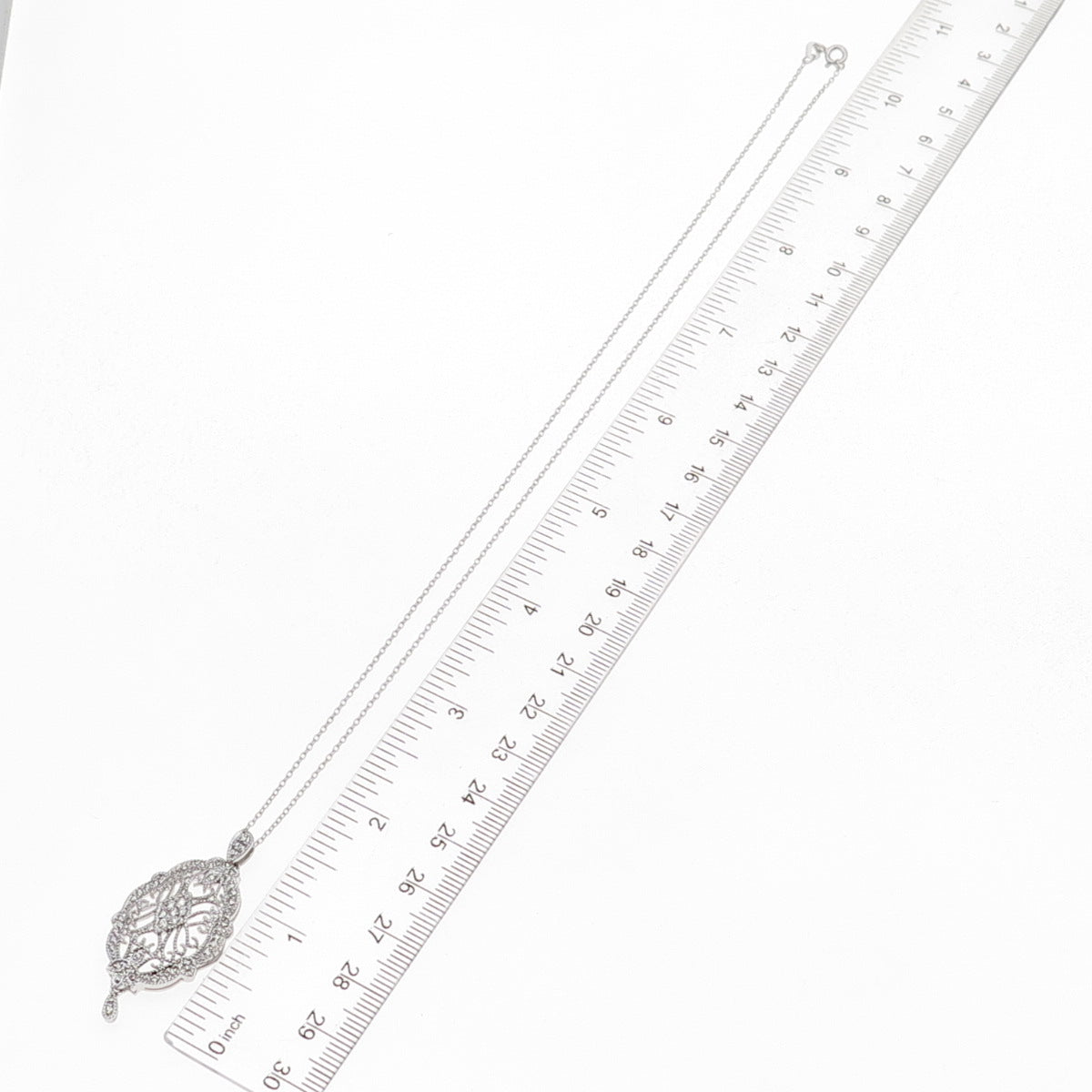 925 Sterling Silver Round-Cut C Z Cable Chain Necklace 18"