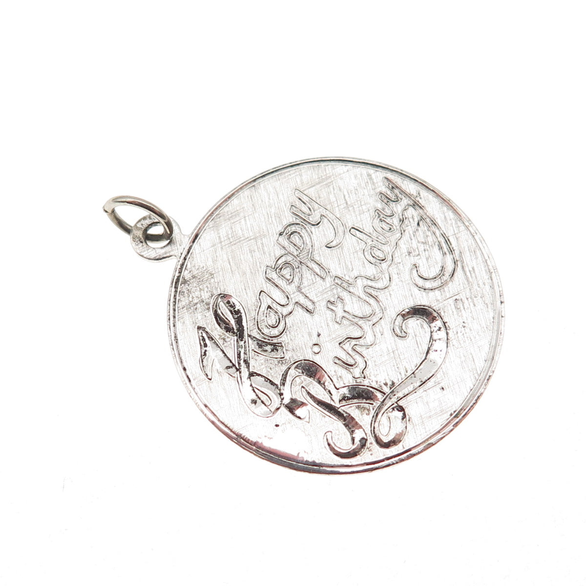 Griffith & Sons Co. Sterling Silver Vintage Mom Dad Happy Birthday Charm Pendant