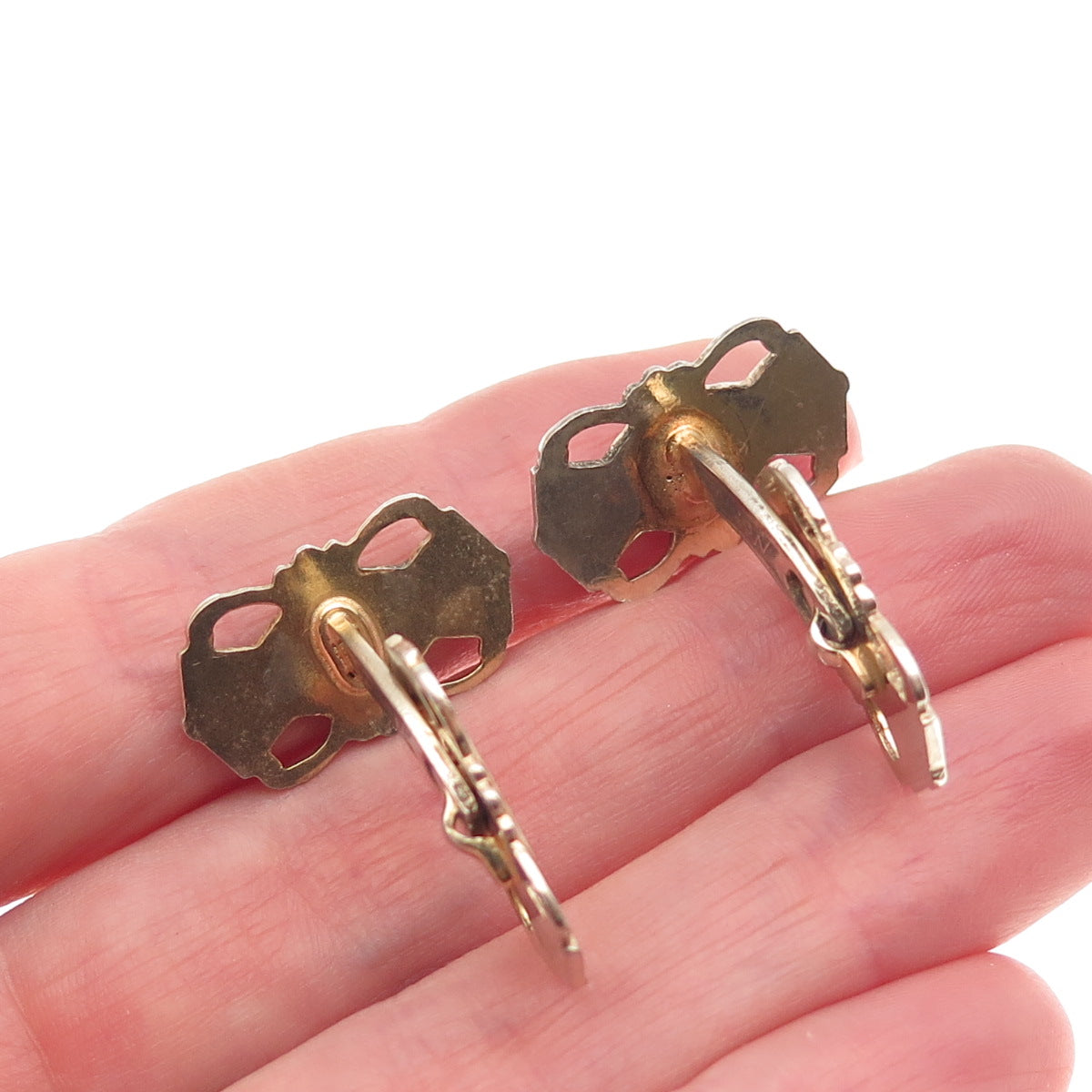 Aksel Holmsen Norne 925S Sterling Gold Plated Vintage Norway Enamel Cufflinks
