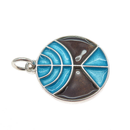 925 Sterling Silver Vintage Enamel Menorah Judaica Charm Pendant