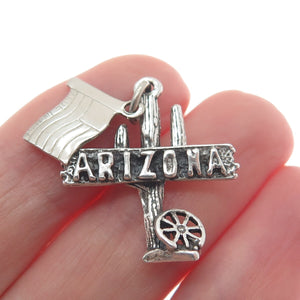 925 Sterling Silver Vintage Sedona Arizona Oxidized Charm Pendant